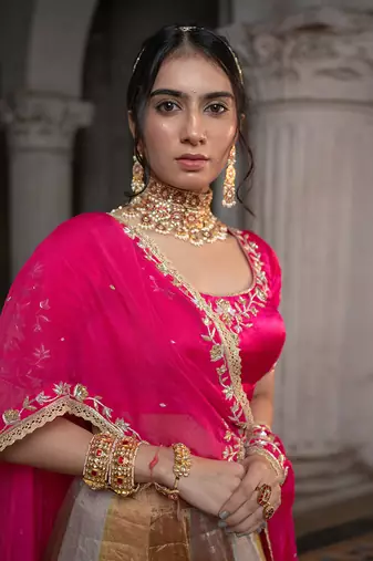 Gold & Silver Cancan Lehanga Set