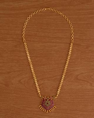  golden necklace with ruby pendant one gram gold 2