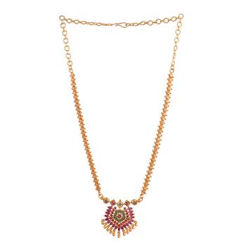  golden necklace with ruby pendant one gram gold 3