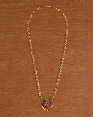  golden necklace with ruby pendant one gram gold 2