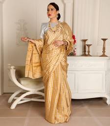 Gold handwoven saree set