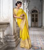 Gold tissue saree set