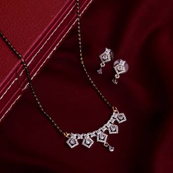 Steorra jewels traditional american diamond mangalsutra for women 1