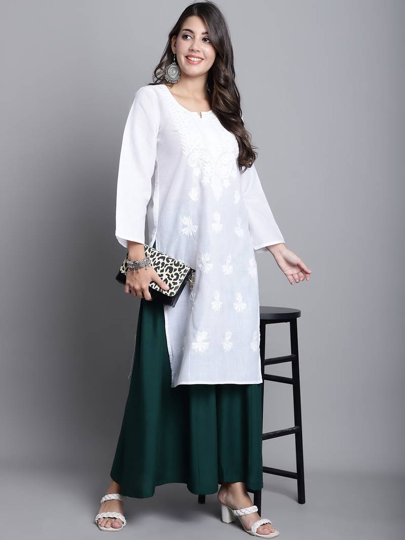 Women Dark Green Solid Flared Palazzos