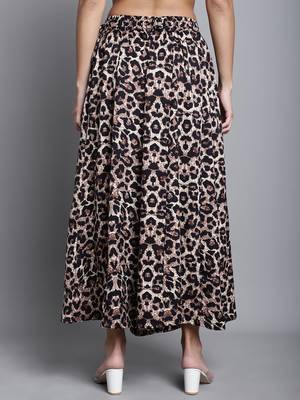 Women Multicolor Printed Crepe Flared Palazzos 2