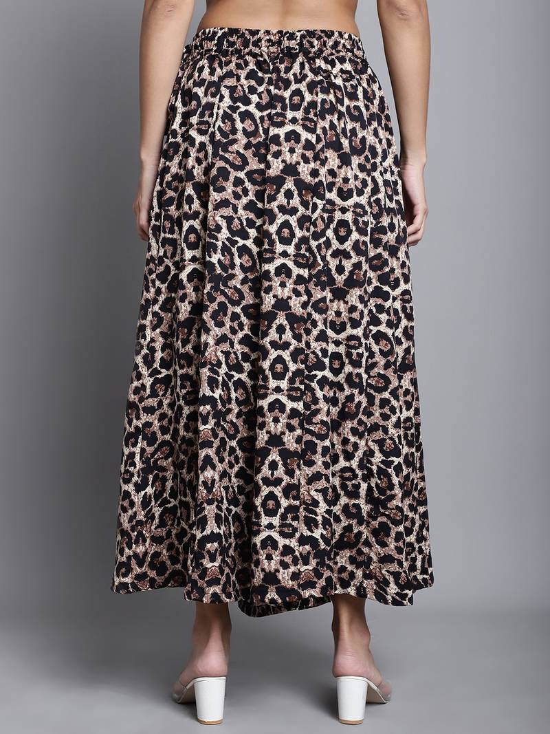 Women Multicolor Printed Crepe Flared Palazzos