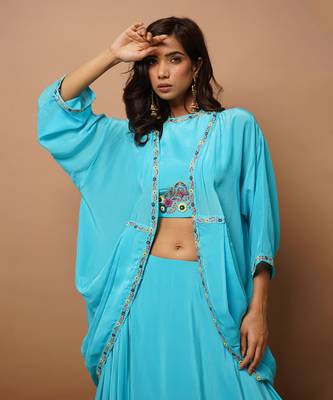 Ocean Blue Lehenga Set 3