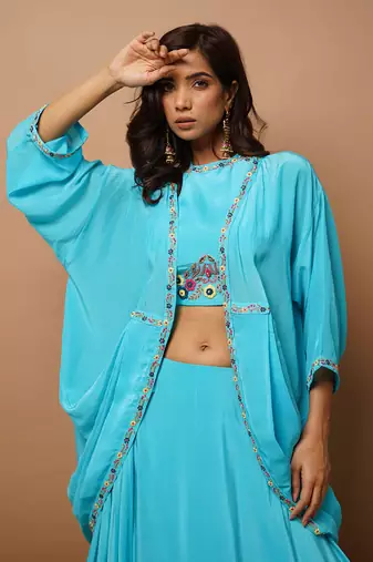 Ocean Blue Lehenga Set