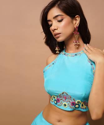 Ocean Blue Lehenga Set 4