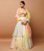 Rainbow Hand Painted Lehenga Set