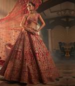 Red Heavily Embroidered Lehenga Set
