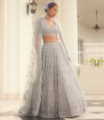 Grey Embroidered Lehenga Set