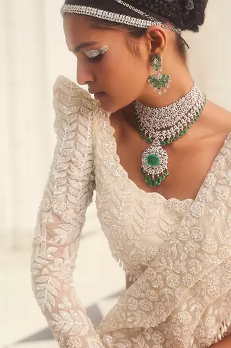 Ivory Embroidered Lehenga Set