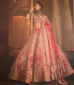Red Frosty Heavily Embroidered Lehenga Set