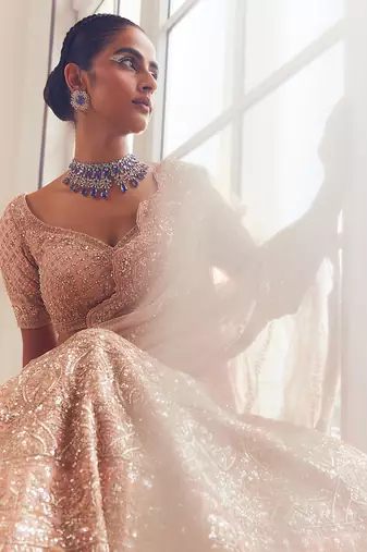 Pink Harnaaz Embroidered Lehenga Set