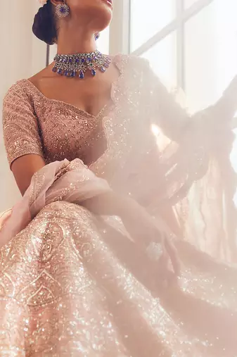 Pink Harnaaz Embroidered Lehenga Set