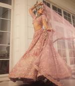 Mauve Embroidered Lehenga Set