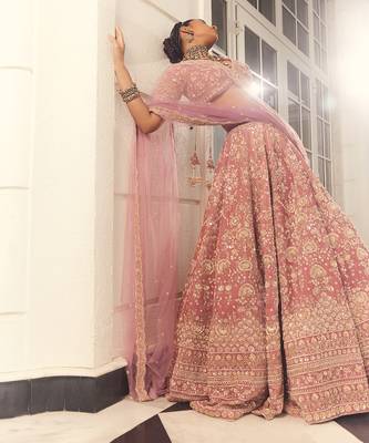 Mauve Embroidered Lehenga Set 2