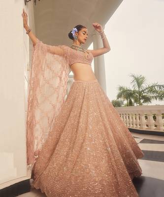 Pink Embroidered Lehenga Set 3