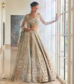 Dusty Firoza Embroidered Lehenga Set