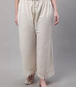 Off White hem design woven straight fit Palazzos
