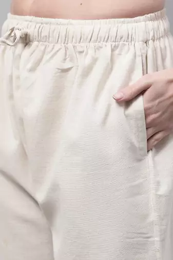 Off White hem design woven straight fit Palazzos