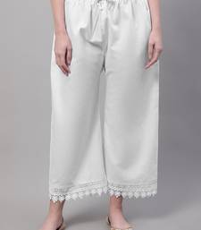 White hem design woven straight fit Palazzos
