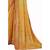 Orange floral print brasso party wear saree with blouse