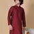 Maroon Cotton Blend Kurta Churidar Set for Men