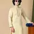 Beige Jacquard Kurta Churidar Set for Men