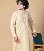 Grey Jacquard Kurta Churidar Set for Men
