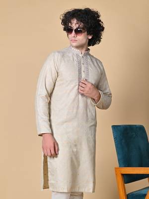 Pista Jacquard Kurta Churidar Set for Men 1