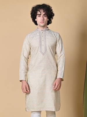 Pista Jacquard Kurta Churidar Set for Men 4