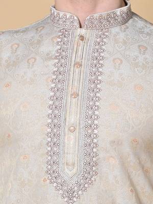Pista Jacquard Kurta Churidar Set for Men 5