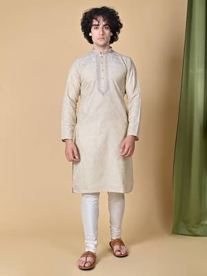 Pista Jacquard Kurta Churidar Set for Men 7