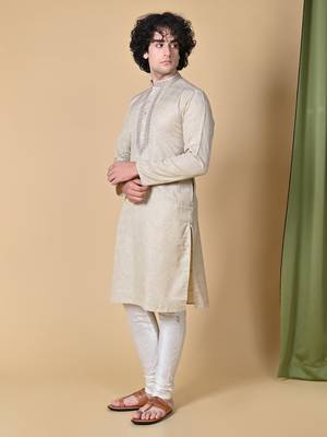 Pista Jacquard Kurta Churidar Set for Men 8