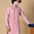 Maahii Fabs Peach Masulin Silk Kurta Churidar Set for Men