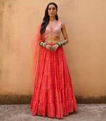 Orange Georgette Lehenga Set