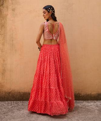 Orange Georgette Lehenga Set 3