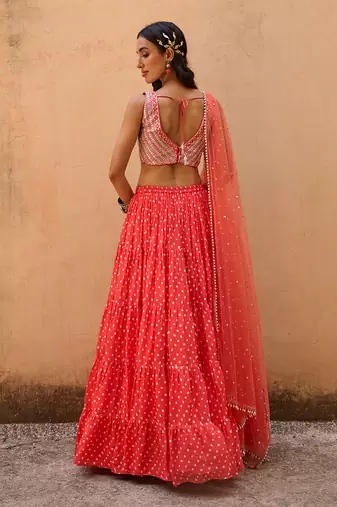 Orange Georgette Lehenga Set
