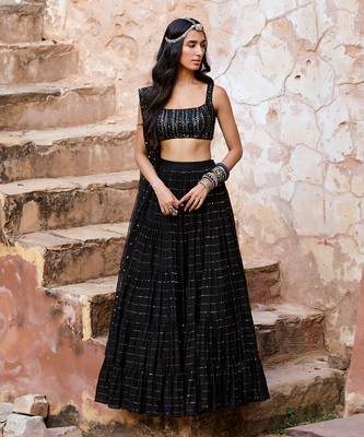 Black Georgette Lehenga Set 1