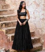 Black Georgette Lehenga Set