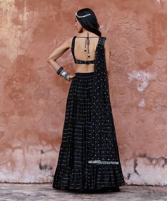 Black Georgette Lehenga Set 2