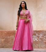 Hotpink Georgette Lehenga Set