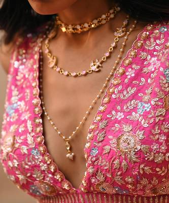 Hotpink Georgette Lehenga Set 3