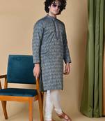 Maahii Fabs Topez Jaquard Kurta Churidar Set for Men