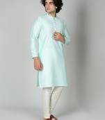 LightAqua Silk Blend Kurta Churidar Set for Men