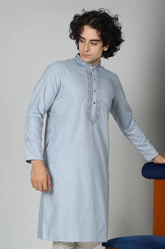 Maahii Fabs DeepGrey Cotton Kurta Churidar Set for Men