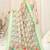 Light pista green cotton leaf print silver zari border saree with unstitched blouse piece