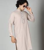 Pastel Pink Cotton Kurta Churidar Set for Men